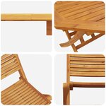 vidaXL Ensemble bistro pliant 3 pièces en bois massif d'acacia