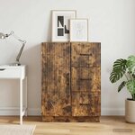 vidaXL Buffet Chêne fumé 66 x 34 5 x 87 cm Bois d'ingénierie