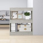vidaXL Bibliothèque/Séparateur de pièce Gris béton 60x30x72 cm