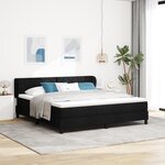 Lit box spring vidaXL avec matelas noir 180x200 cm en tissu