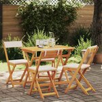 vidaXL Ensemble bistrot 5 Pièces Marron Bois d'acacia massif