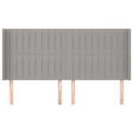 vidaXL Tête de lit avec oreilles Gris clair 183x16x118/128 cm Tissu