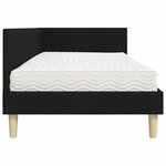 vidaXL Cadre de lit d'angle avec matelas 2 pc Noir 100 x 200 cm tissu