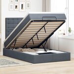 vidaXL Cadre de lit ottoman avec matelas gris foncé 120x190 cm velours