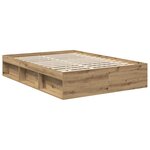 vidaXL Cadre de lit Chêne artisan 135 x 190 cm Bois d'ingénierie