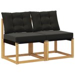 vidaXL 2 pc Sofa de milieu extérieur Blanc