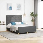 Cadre de lit gris foncé vidaXL 160x200 cm en tissu