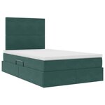 vidaXL Lit avec rangement et matelas Vert foncé 120 x 200 cm Velours