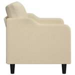 vidaXL Canapé à 2 places Crème 140 cm Tissu