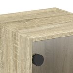 vidaXL Table de chevet avec porte en verre chêne sonoma 35x37x35 cm