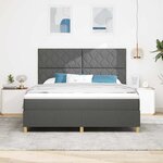 vidaXL Lit à ressorts avec tête de lit Gris foncé 180 x 200 cm tissu