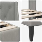 vidaXL Cadre de lit avec tête de lit Gris clair 140 x 200 cm Velours