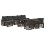 vidaXL Ensemble de canapé de jardin 11 Pièces Gris et Gris foncé