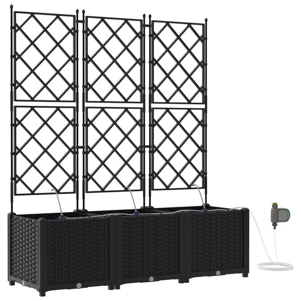 vidaXL Jardinières de jardin avec système d'irrigation 3 Pièces Noir