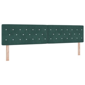 Cabeçal en velours vert foncé avec boutons en cristal de 200 cm