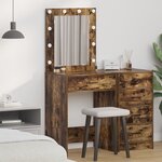 vidaXL Coiffeuse Chêne fumé 50 x 41 x 135 cm Bois d'ingénierie