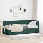 vidaXL Cadre de lit d'angle Vert foncé 80 x 200 cm Velours