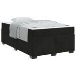 vidaXL Cadre de lit avec matelas Noir 120 x 200 cm tissu