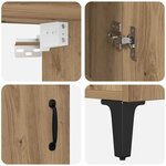 vidaXL Haut Armoire 2 Pièces chêne artisanal 69 5 x 34 x 180 cm