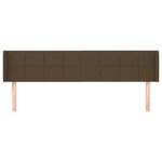 vidaXL Tête de lit avec oreilles Marron Foncé 163x16x78/88 cm Tissu