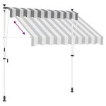vidaXL Auvent rétractable manuel Anthracite et blanc 400 cm