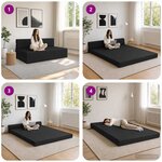 vidaXL Canapé-lit pliable Noir 152 x 86 5 x 60 cm Tissu