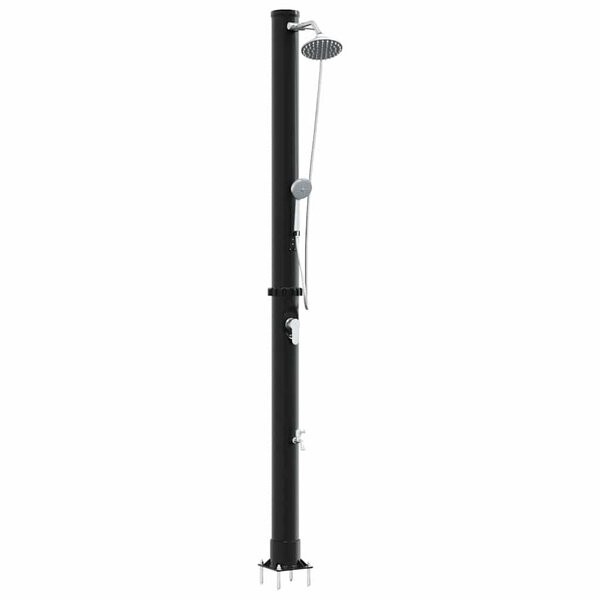 vidaXL Douche solaire extérieure Noir 217 cm PVC et aluminium