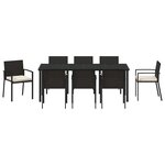 vidaXL Ensemble de salle à manger pour jardin 9 Pièces Noir