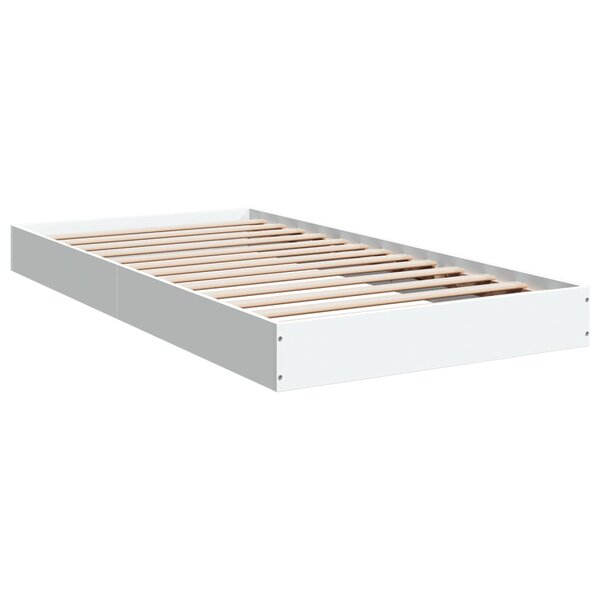 vidaXL Cadre de lit blanc 100x200 cm bois d'ingénierie