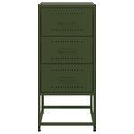 vidaXL Table de chevet vert olive 36x39x78 cm acier