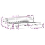 vidaXL Lit de jour avec tiroirs sans matelas 90x200 cm bois massif