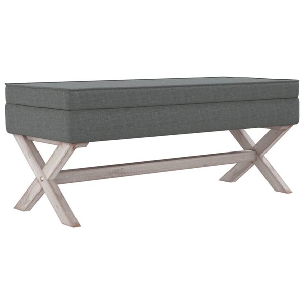 Tabouret de rangement 110 x 45 x 49 cm tissu gris foncé 02_0010791