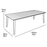 ALLIBERT JARDIN Table Lima 240 6-10 personnes avec allonge - Design contemporain - Blanc