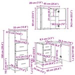 vidaXL Ensemble de mobilier de salle de bain 3 Pièces Bois Ancien