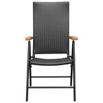 vidaXL Chaises de jardin lot de 4 Résine tressée Noir