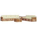 vidaXL Ensemble de canapés d'extérieur 8 Pièces Naturel et Crème