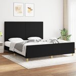 vidaXL Cadre de lit sans matelas noir 180x200 cm tissu