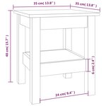 vidaXL Table basse Blanc 35x35x40 cm Bois massif de pin
