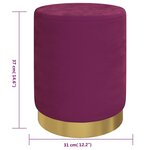 vidaXL Tabouret de rangement rond Violet Velours