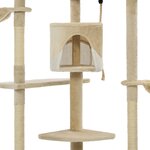vidaXL Arbre à chat avec griffoirs en sisal 203 cm Beige et Blanc