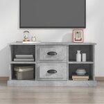 vidaXL Meuble TV gris béton 99 5x35 5x48 cm bois d'ingénierie