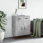 vidaXL Buffet gris béton 69 5x34x90 cm bois d'ingénierie