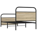 vidaXL Cadre de lit sans matelas 100x190 cm chêne sonoma