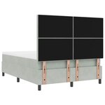 Lit à ressort vidaXL avec matelas gris clair 160x200 cm en velours