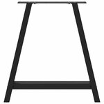 vidaXL Pieds de table à manger en forme de A 2 pièces Noir 80 x (72-73) cm Acier