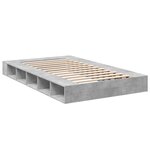 vidaXL Cadre de lit gris béton 140x190 cm bois d'ingénierie