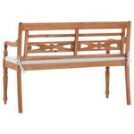 vidaXL Banc Batavia avec coussins 120 cm Teck