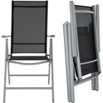 Salon de jardin aluminium 6 places gris clair 2108109