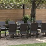 vidaXL Ensemble de salle à manger pour jardin 13 Pièces Noir Acier