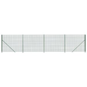 vidaXL Clôture en treillis métallique avec bride vert 1 4x10 m